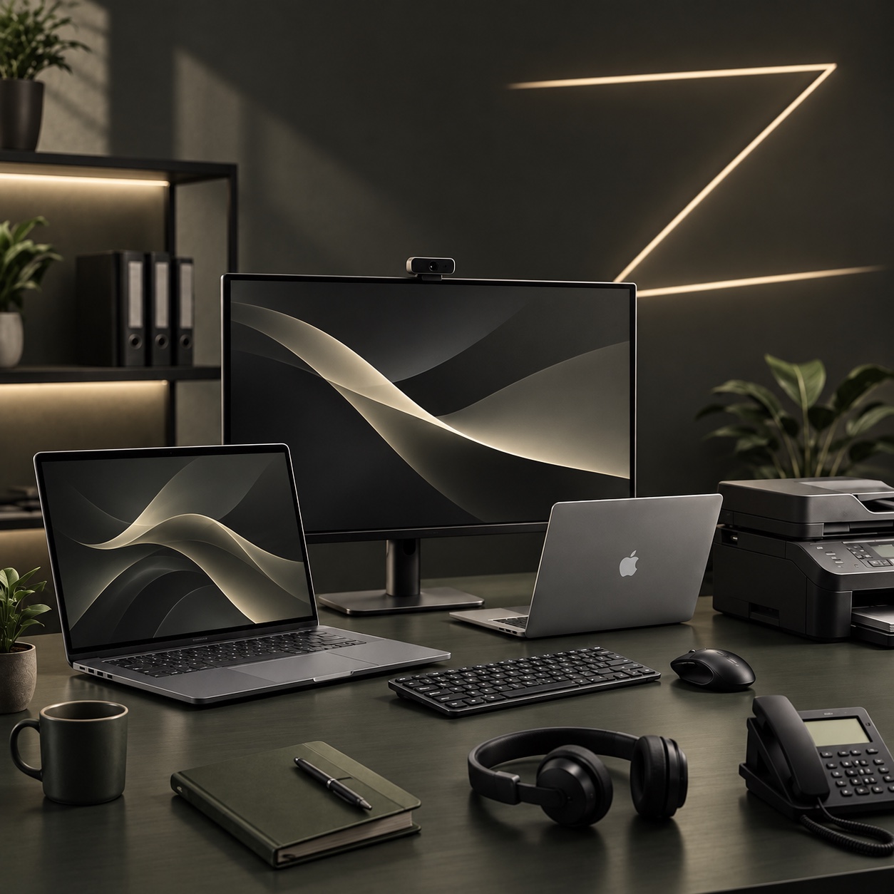 Illustration de matériel informatique et d’outils de travail